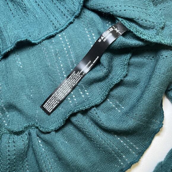 Urban Outfitters Out From Under Womens Lizzie Ruffle Sweater Teal Green L NWT - Picture 5 of 12